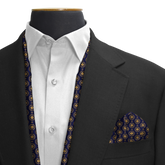 IRISH BLUE SILK SCARF AND POCKET SQUARE SET